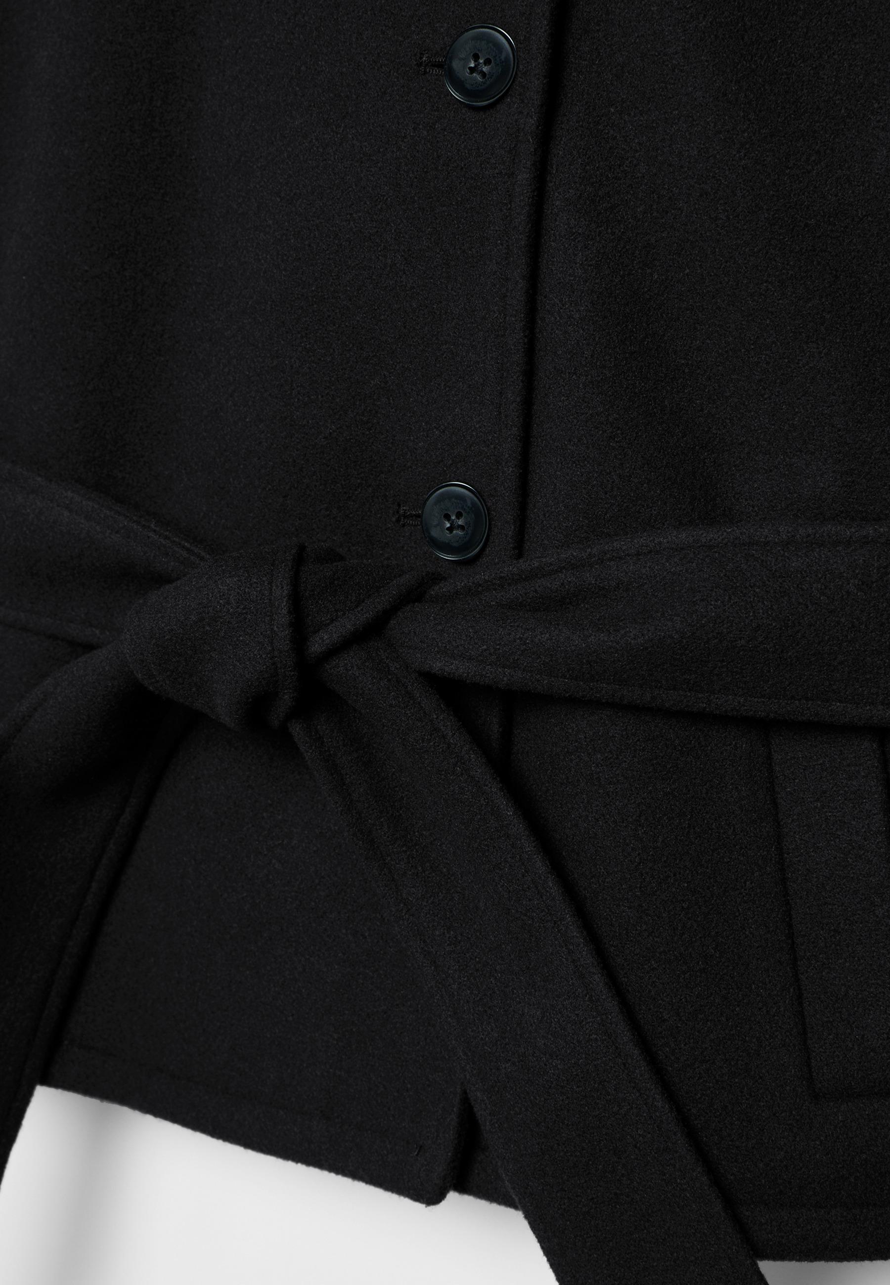 Soft-touch cape jacket — Black