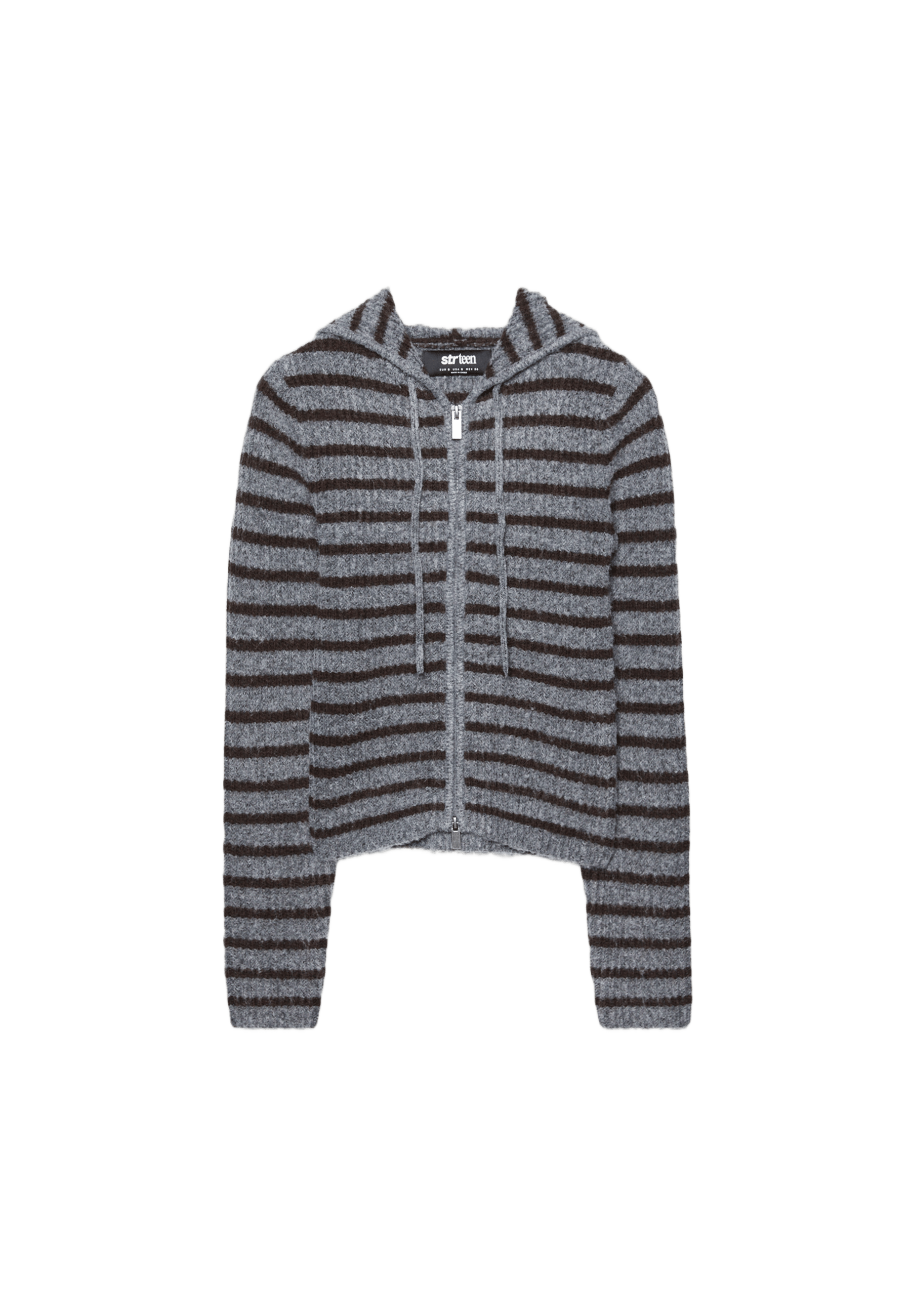 Knitted zip-up jacket — Dark grey