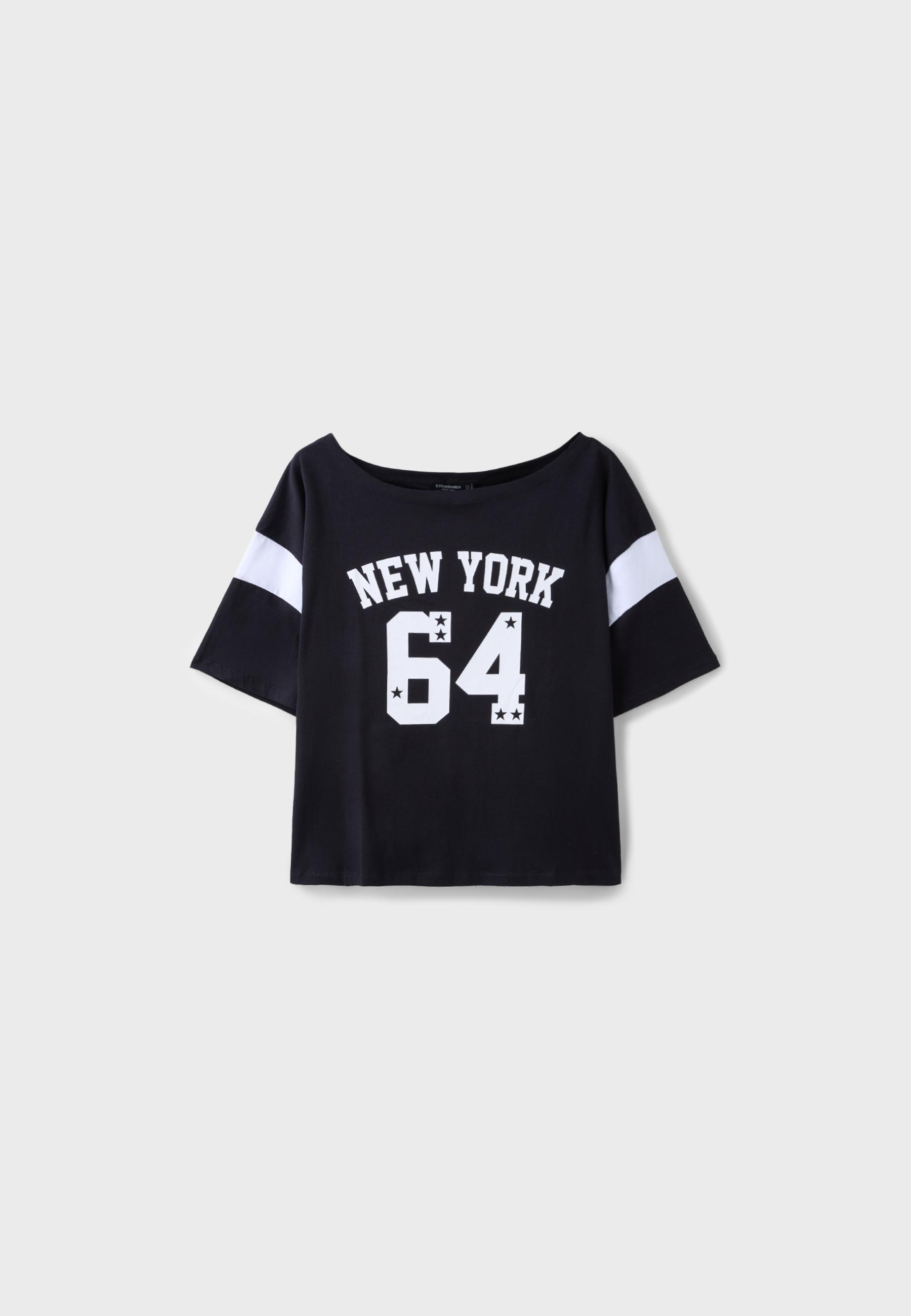 New York 64 short sleeve placement T-shirt — Black