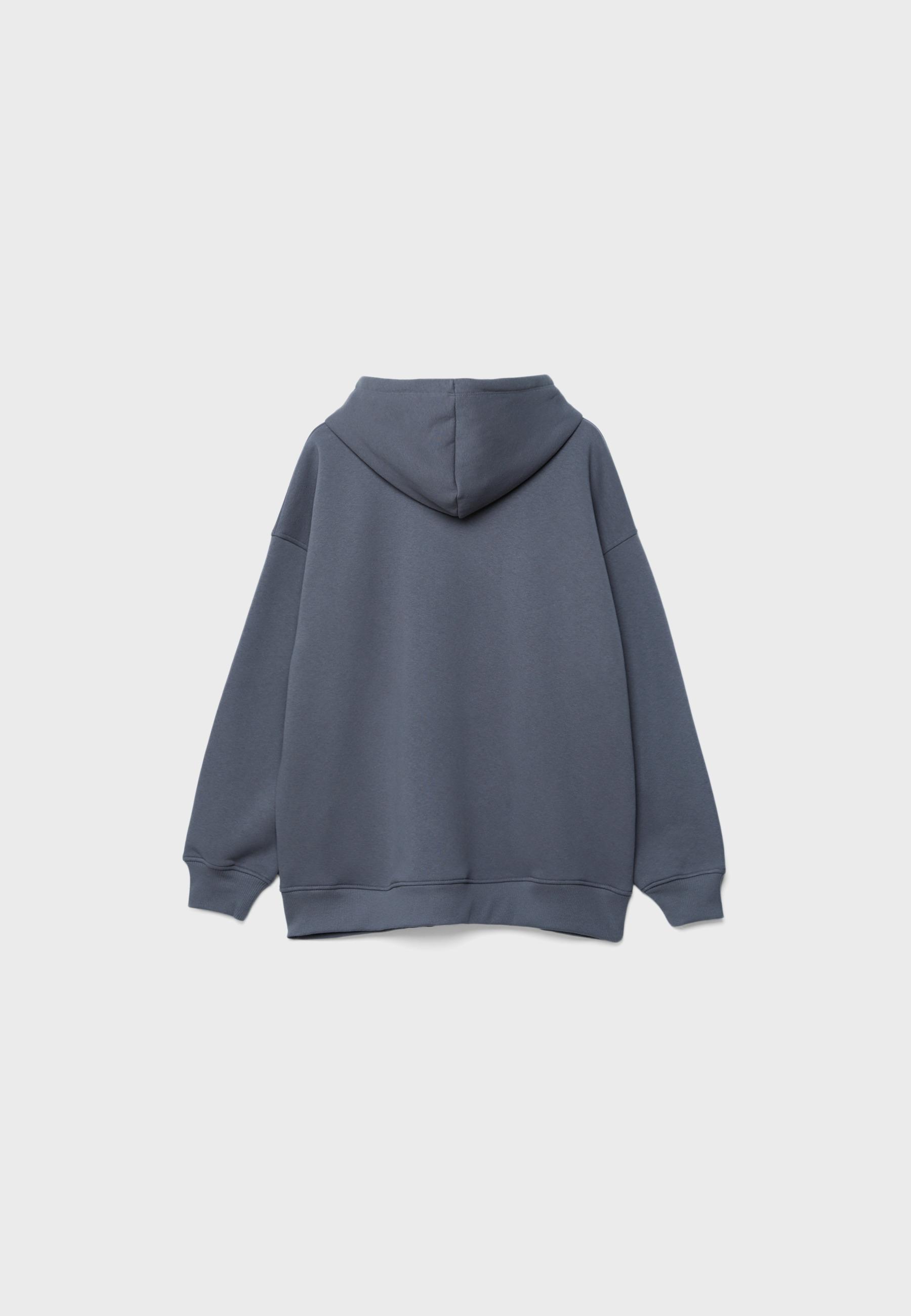 Printed hoodie — Dark grey