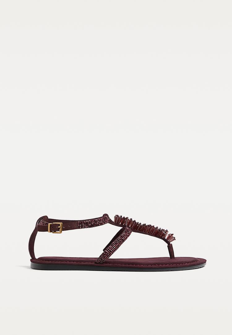 sandalias planas brillos