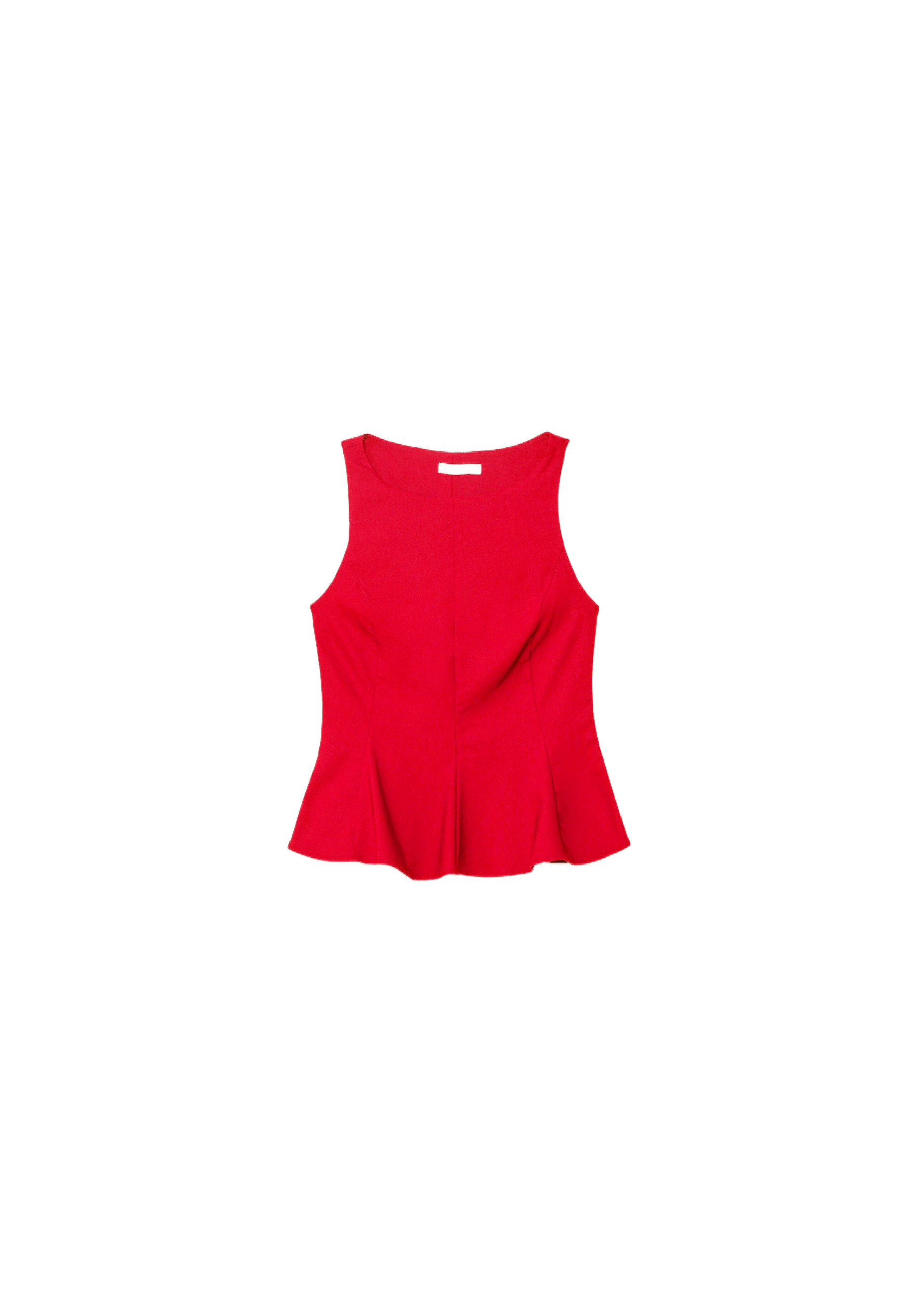 Sleeveless peplum top — Red