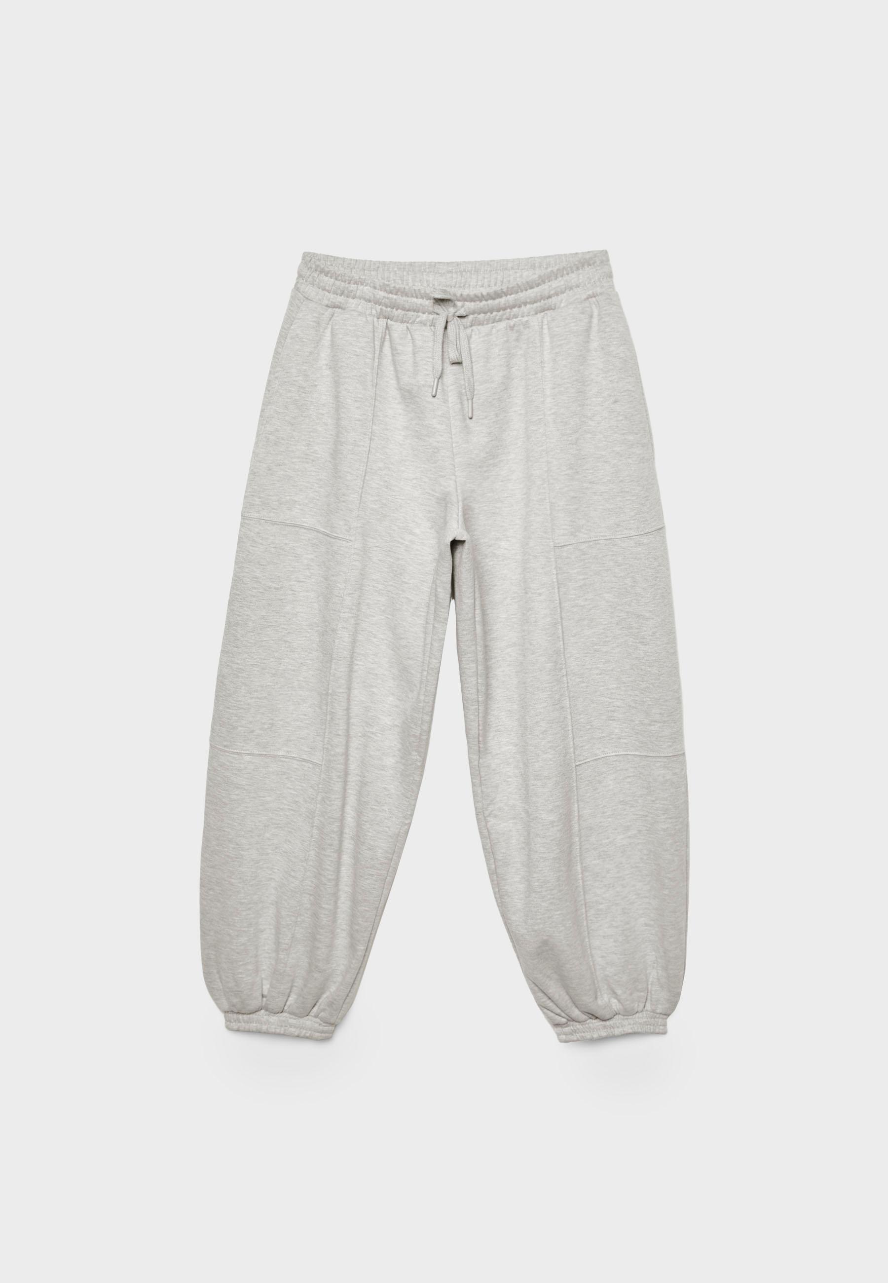 Plush balloon jogger trousers — Grey melange