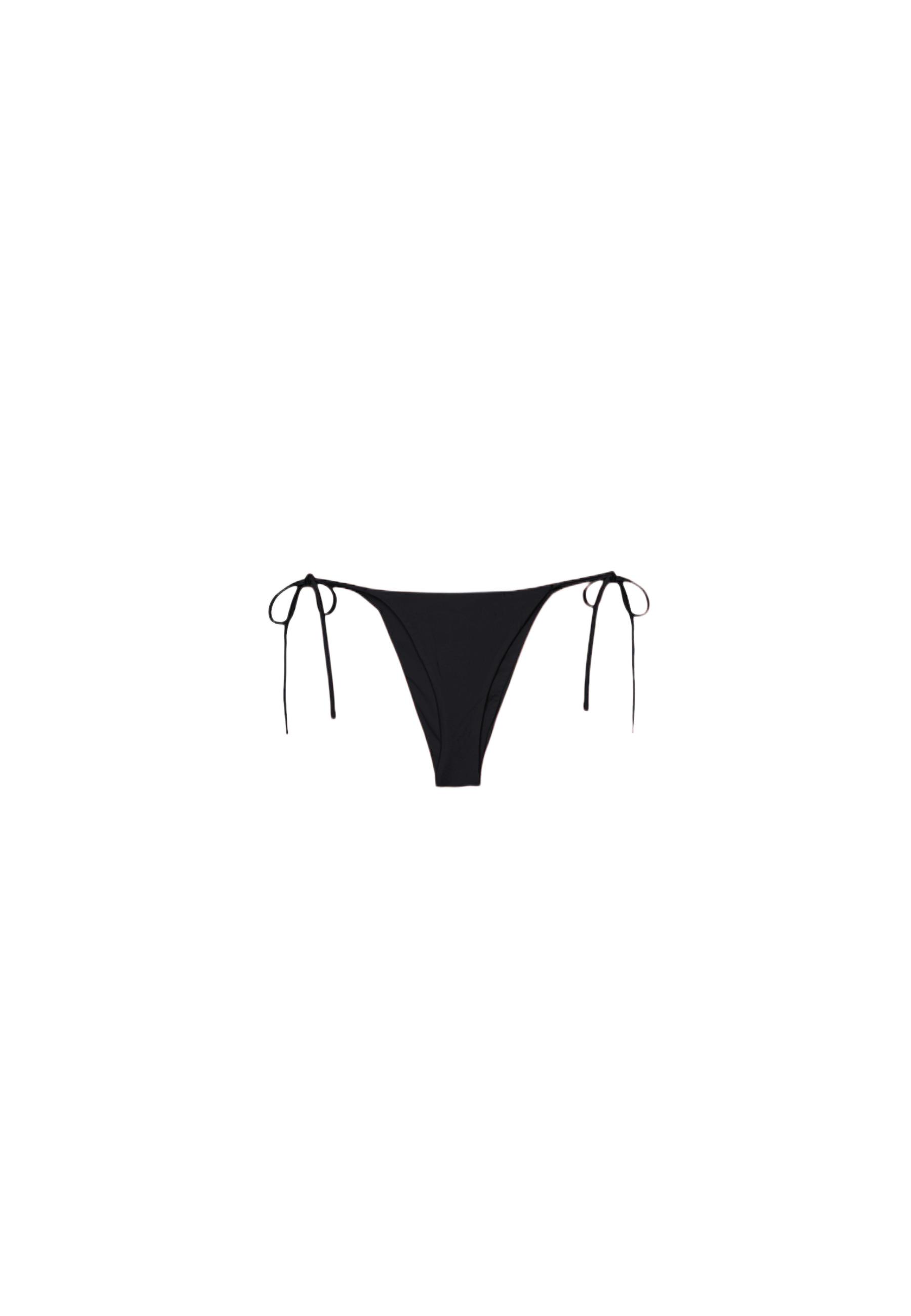 Sateen Brazilian bikini bottoms — Black