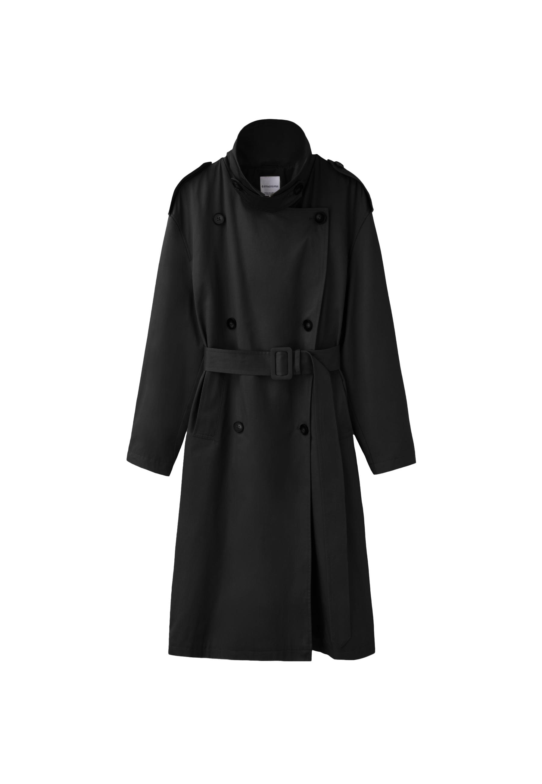 Long basic trench coat — Black