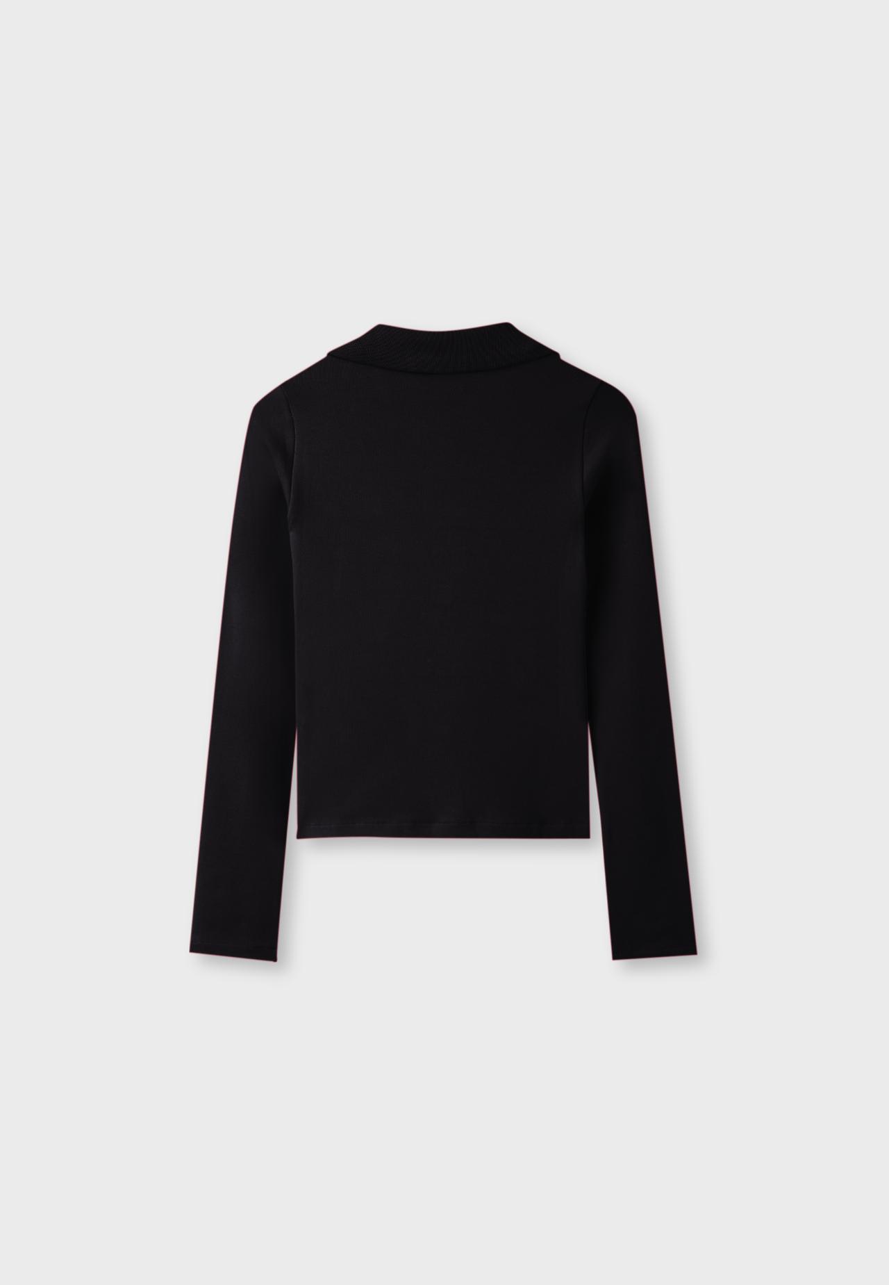 B03 Stretch polo T-shirt — Black
