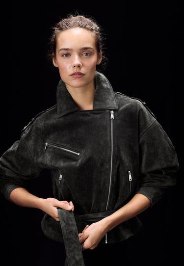 100% leather biker jacket — Dark grey 3