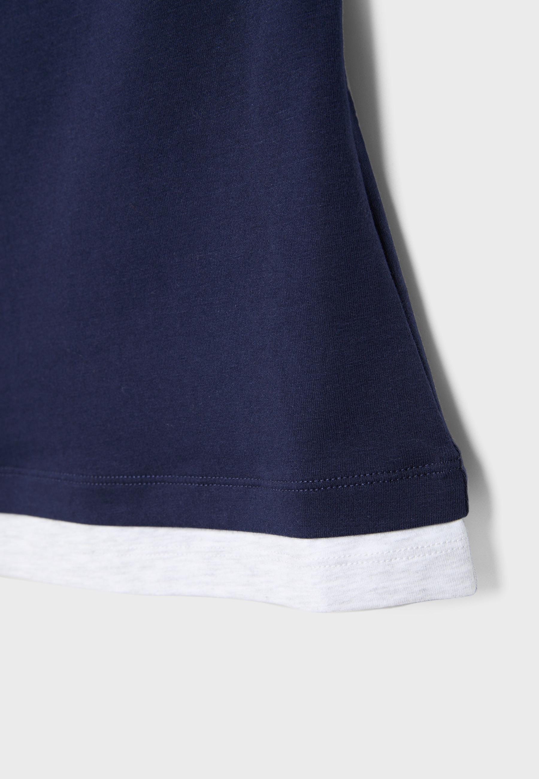 Boat neck short sleeve T-shirt — Dark blue
