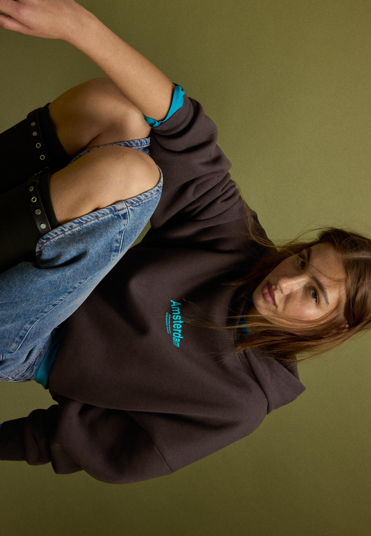 Graphic oversize sweatshirt — Brown