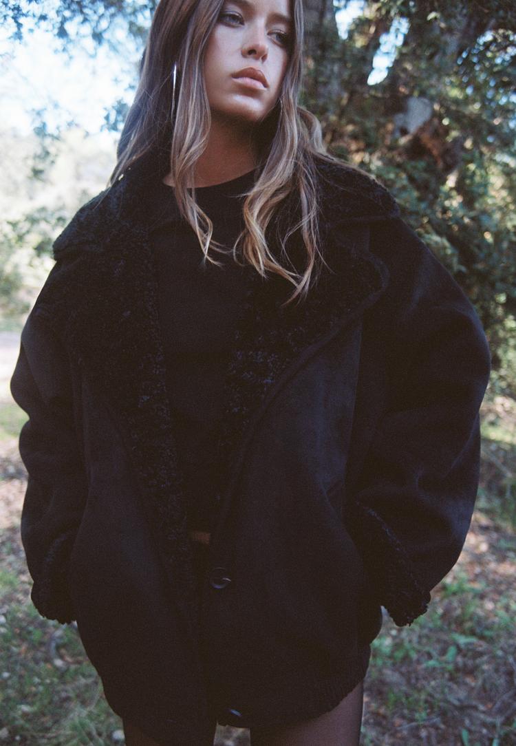 double faced jacket with contrast collar