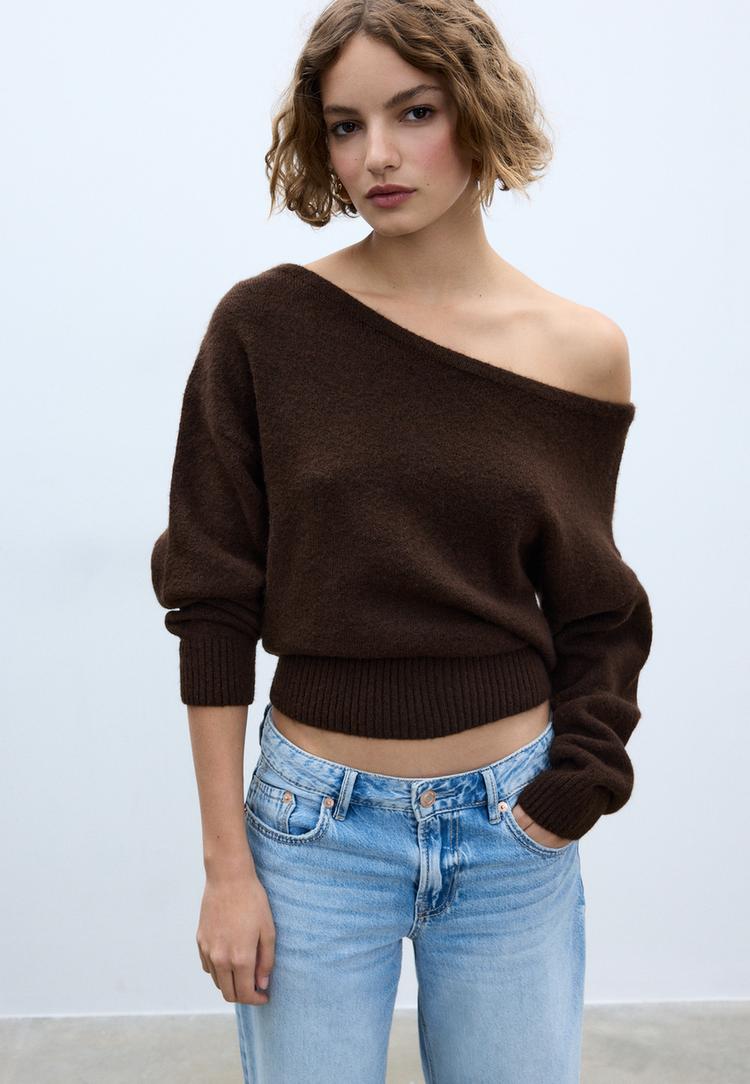 jersey punto cuello barca tacto suave