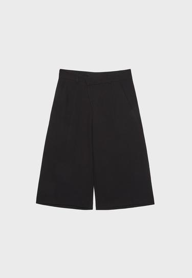 Cross-waist smart Bermuda shorts — Black 7