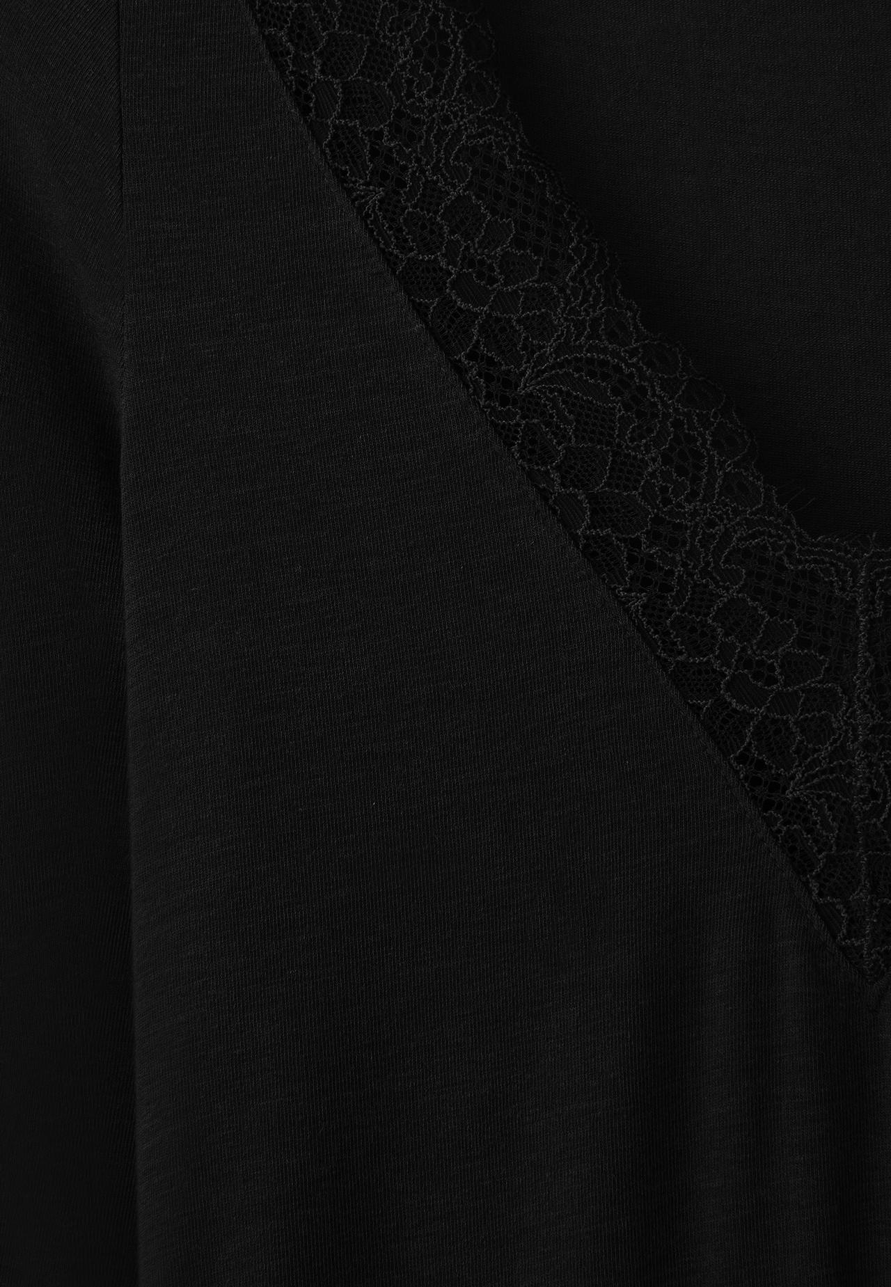 Cashmere V-neck long sleeve T-shirt — Black