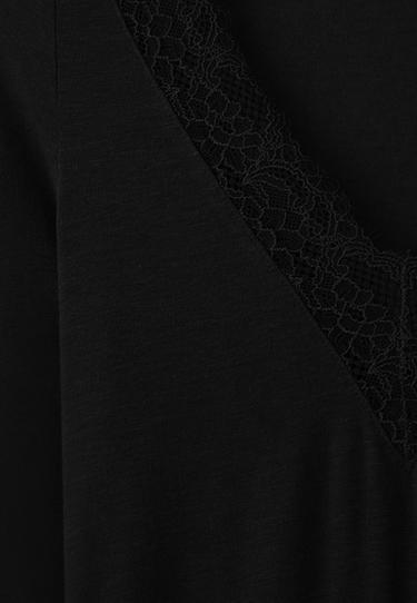 Cashmere V-neck long sleeve T-shirt — Black 10