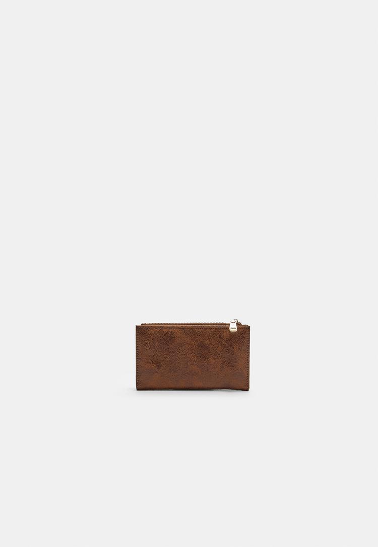 shimmery card holder purse with zip