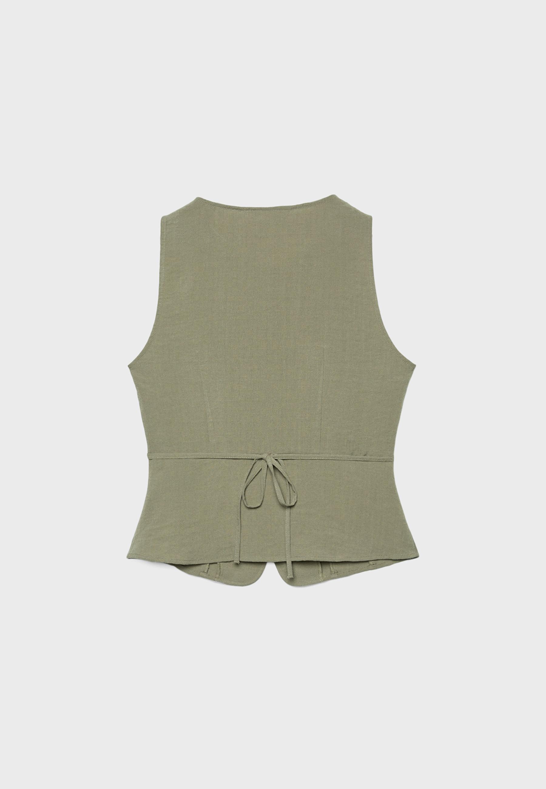Buttoned waistcoat — Khaki