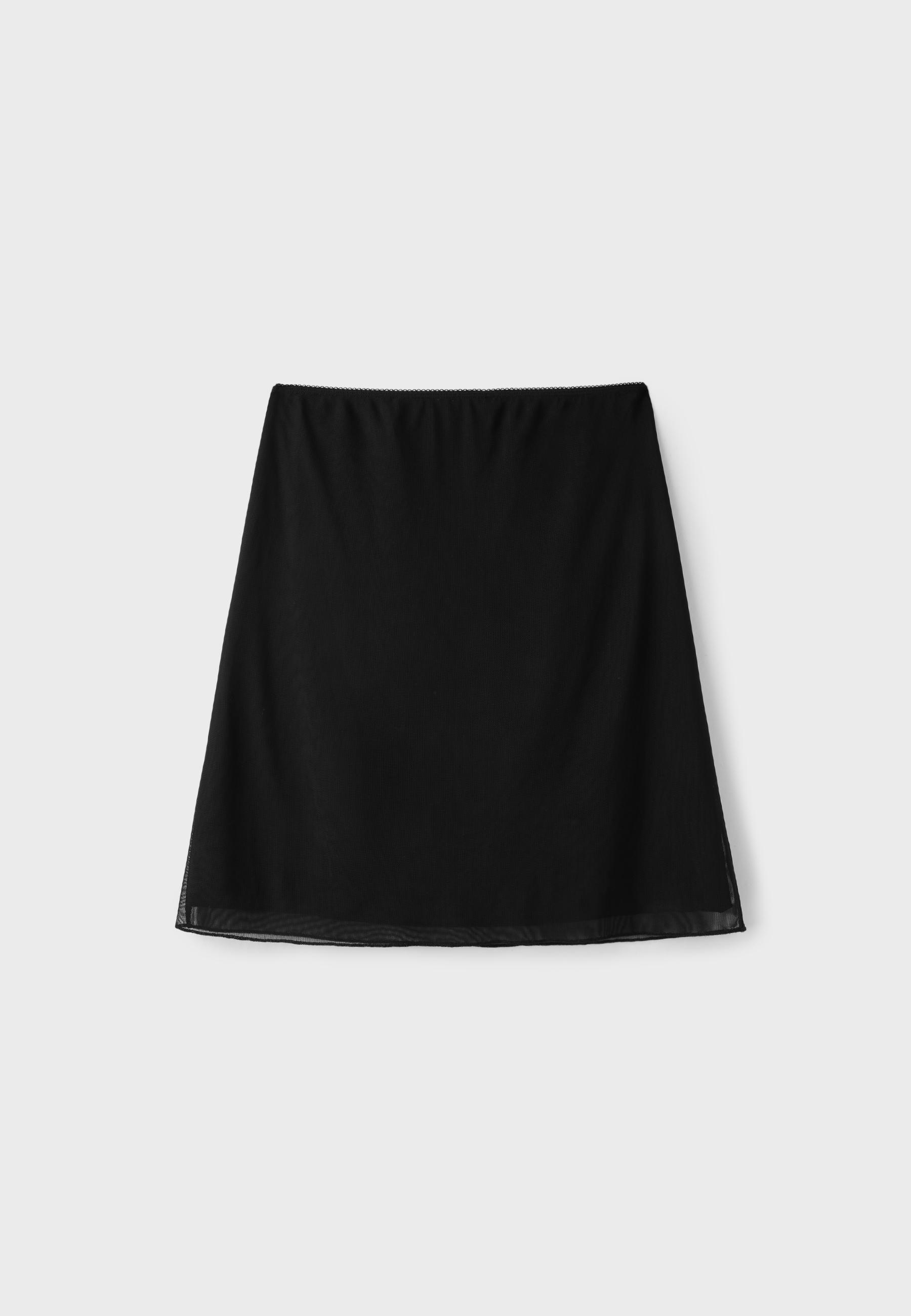 Tulle midi skirt — Black