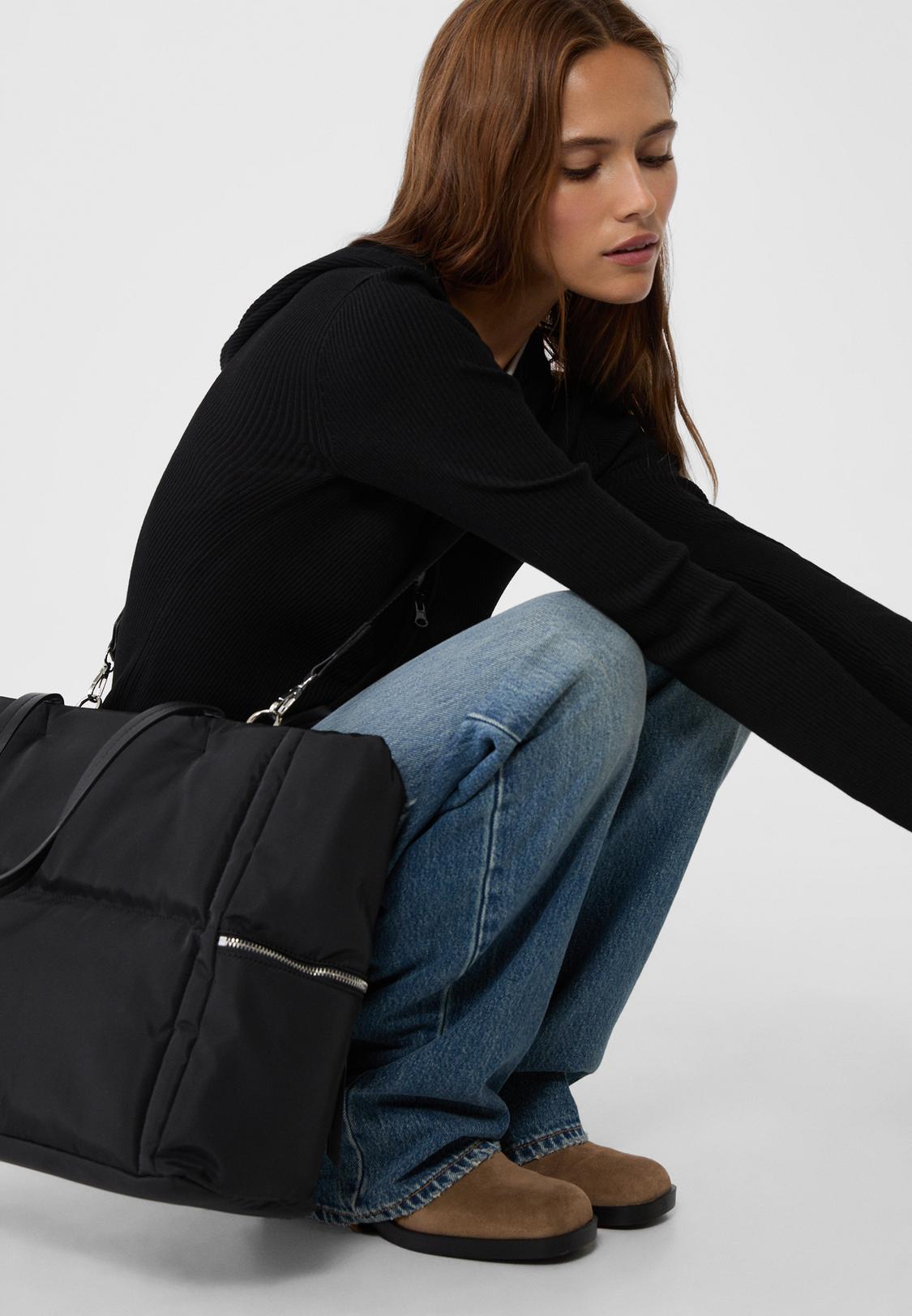 Shopper Cremallera Bolso Tote Cremallera Stradivarius Cremallera