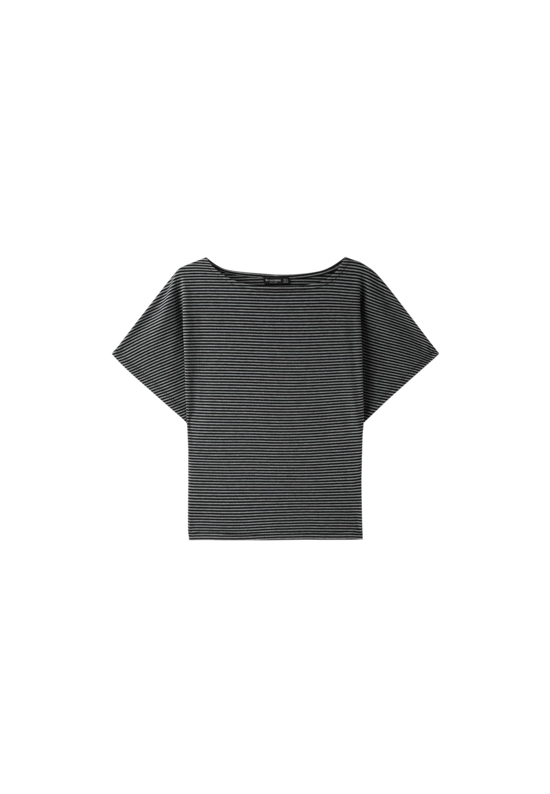 Striped print T-shirt — Dark grey