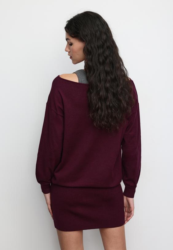 vestido corto punto cuello barco