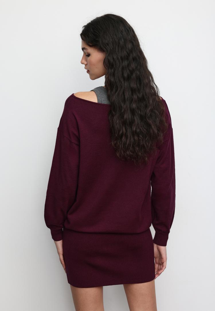 kısa genis yaka orgu elbise