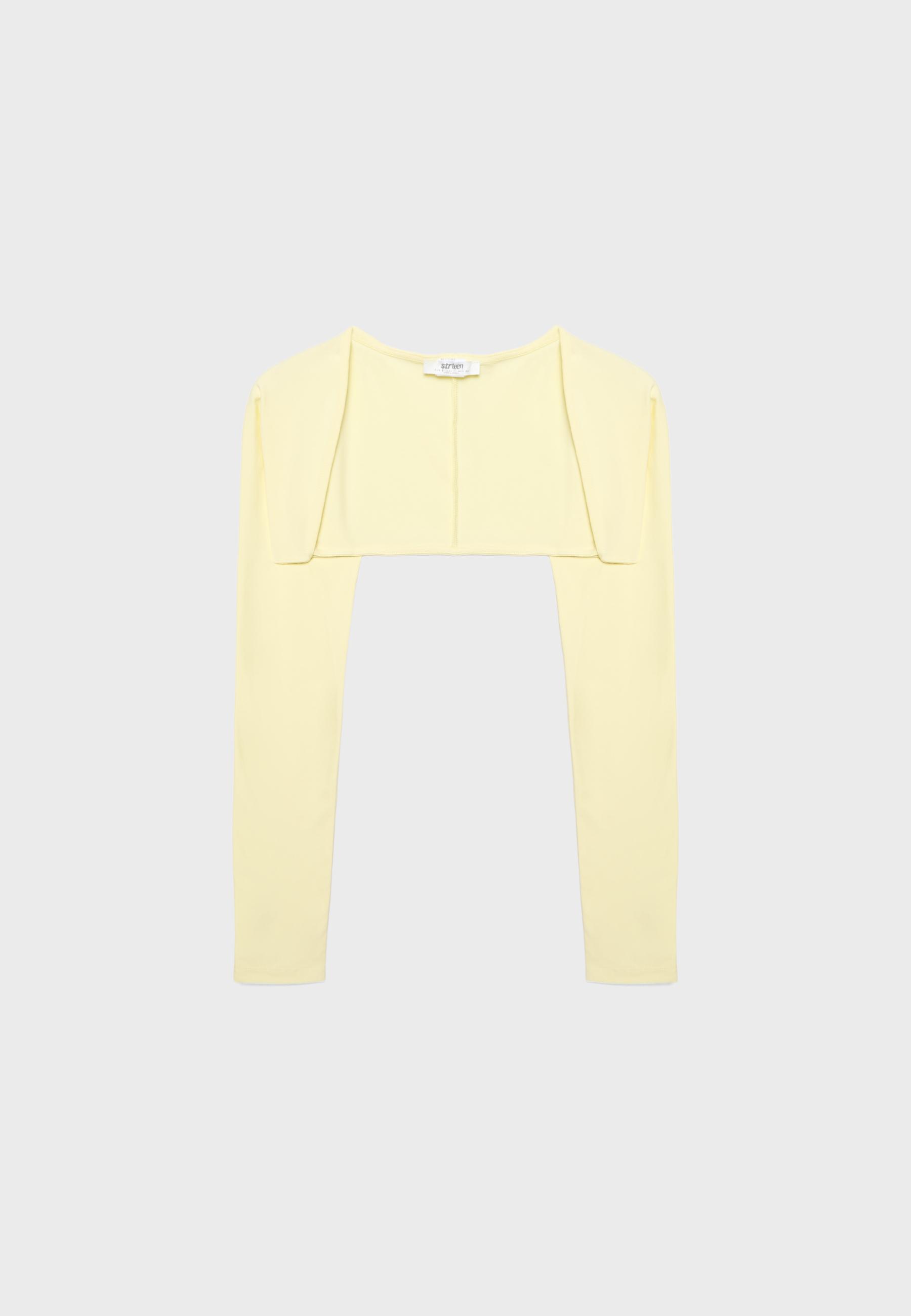 Slim fit long sleeve bolero — Pastel yellow