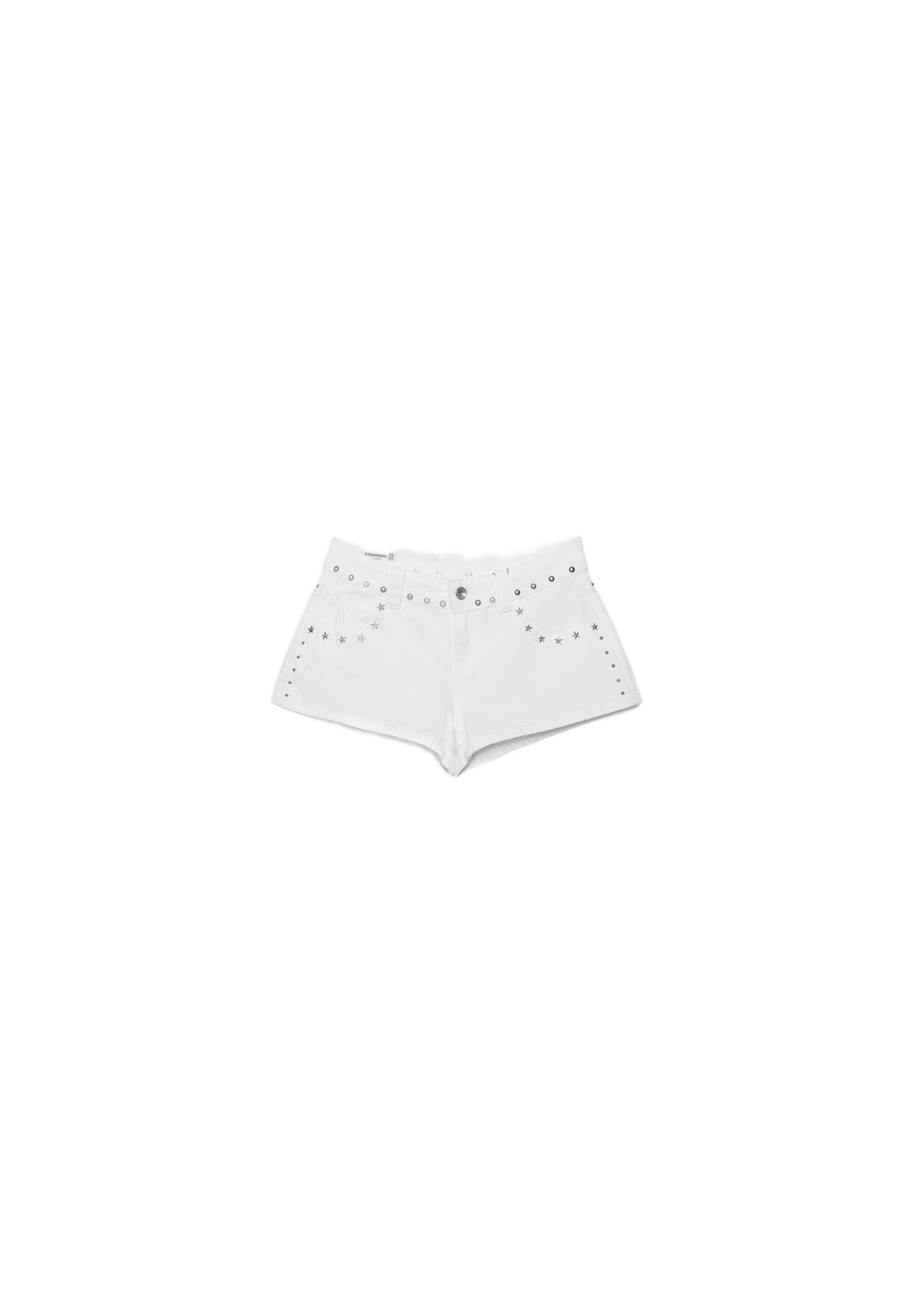 Star stud shorts — White