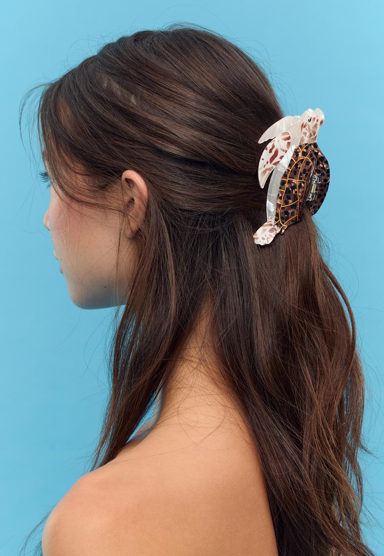 Stradivarius Κλιπ Μαλλιών Ταρταρούγα Καφέ Os φωτογραφία