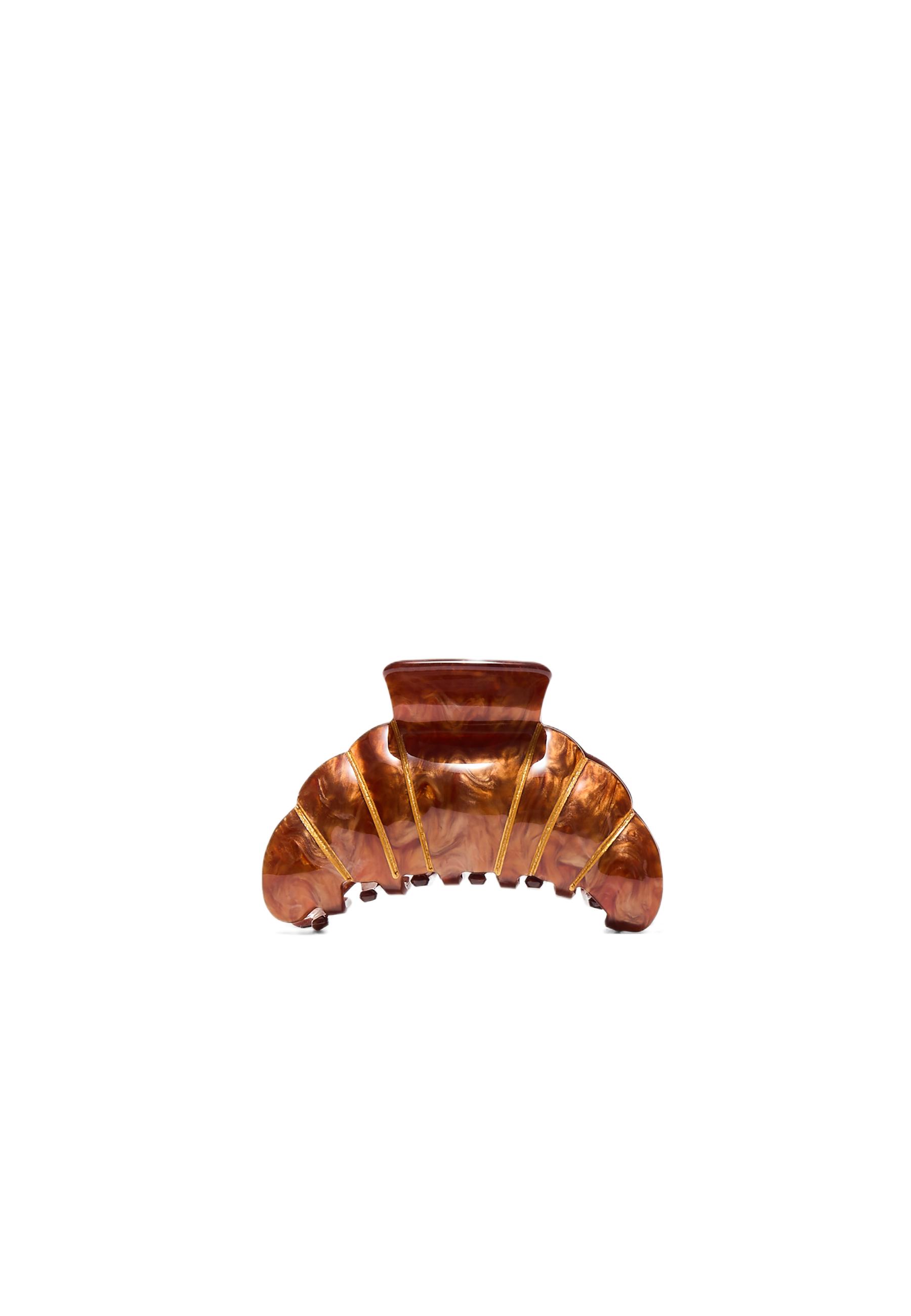 Croissant hair clip — Brown