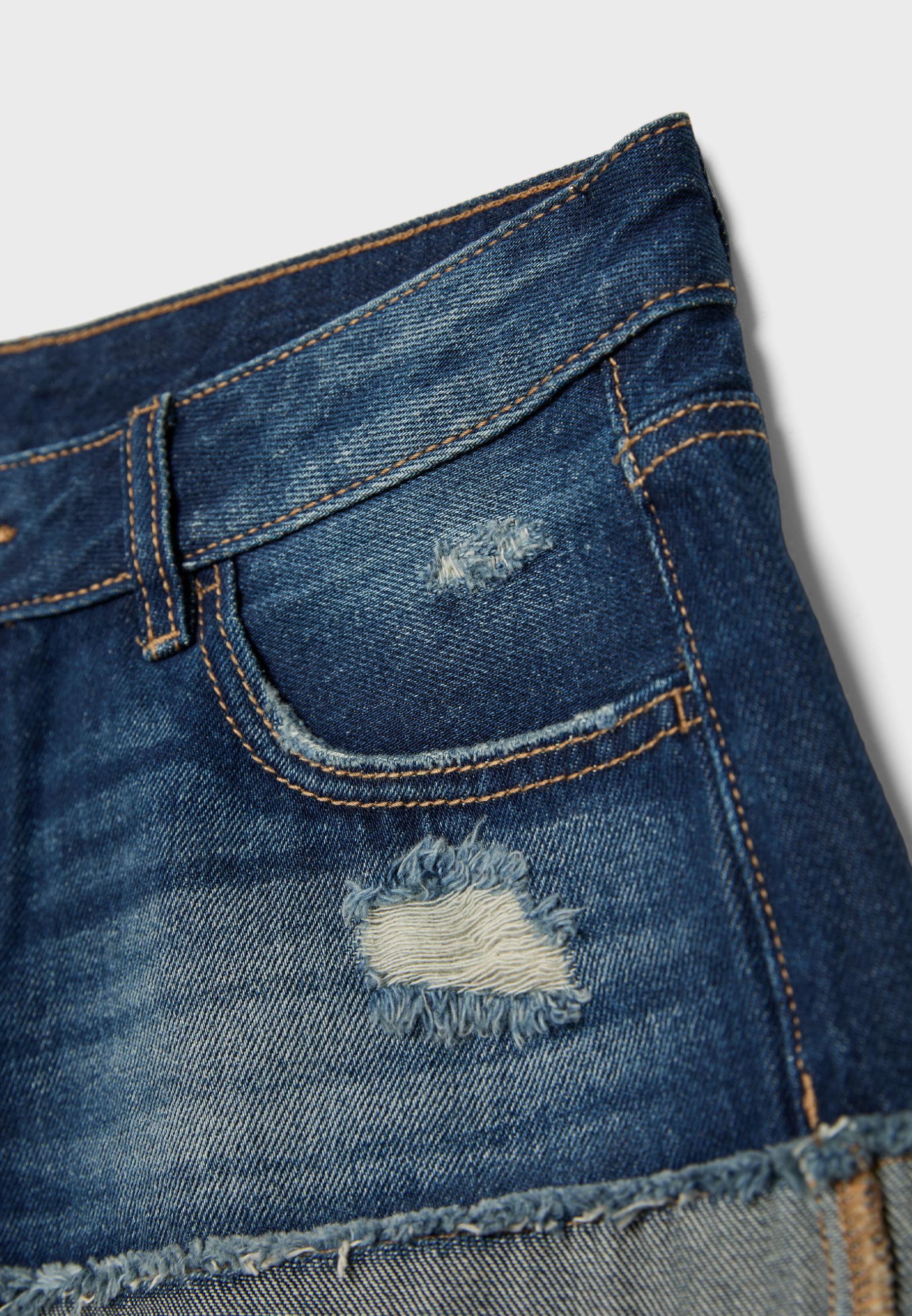 Denim shorts with stars — MEDIUM LIGHT BLUE DENIM