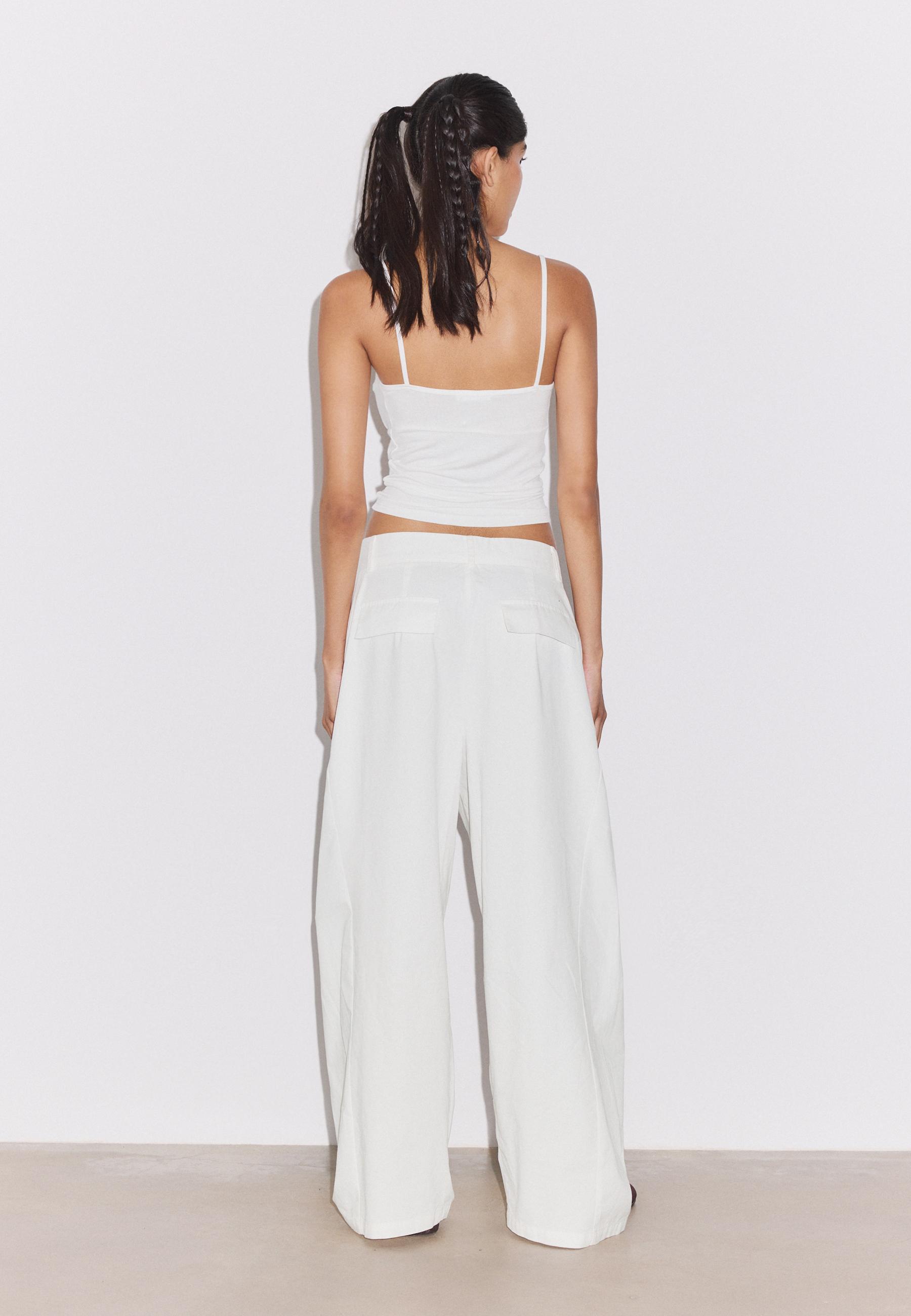 Strappy lace top — Ecru