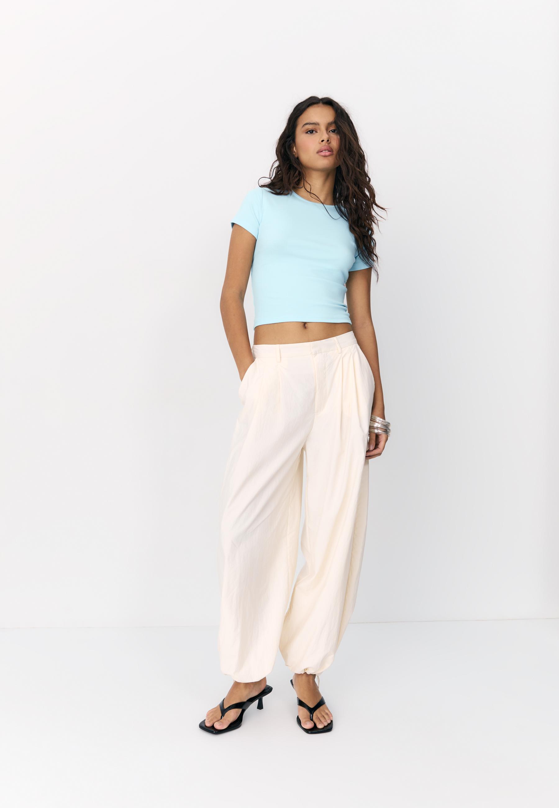 Basic dar kesim tişört - Görsel 2