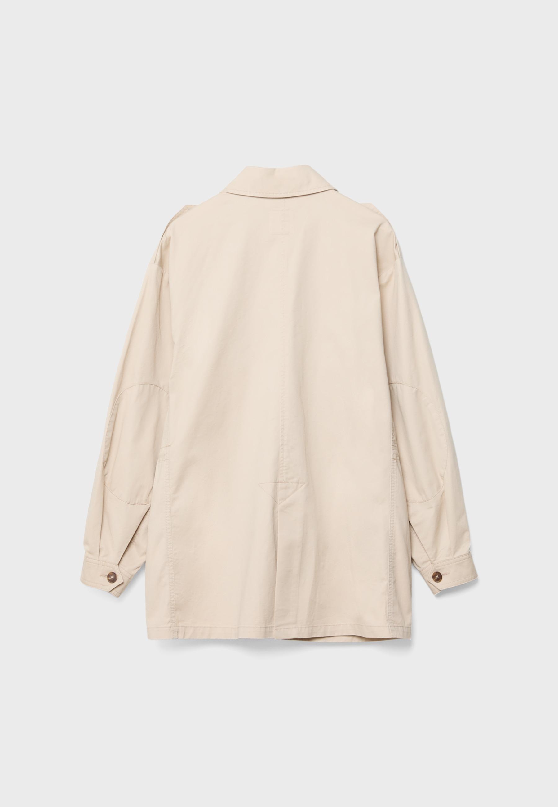 Cotton parka with pockets — Stone