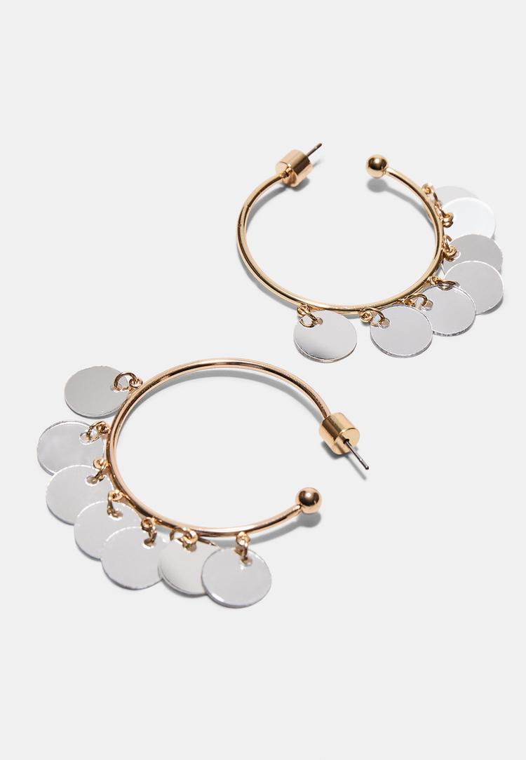 Stradivarius Σκουλαρίκι Κρίκος Εφέ Καθρέφτη Χρυσαφί Os φωτογραφία