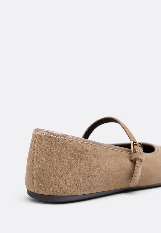 leather mary jane ballet flats