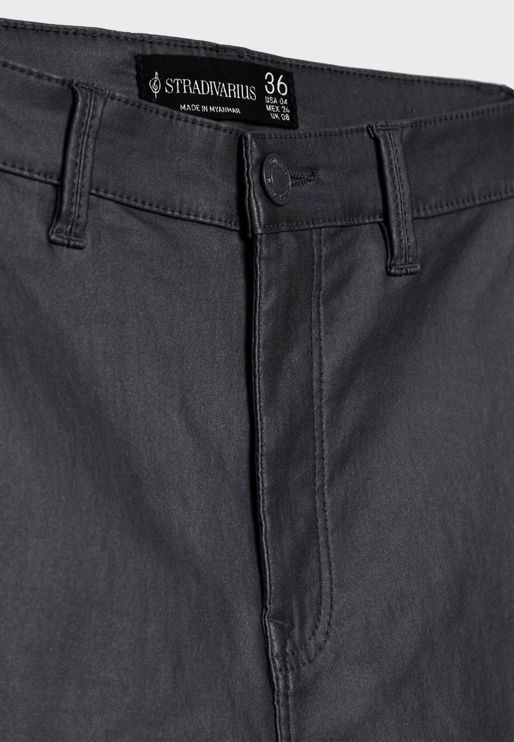Super high waist coated trousers — Black