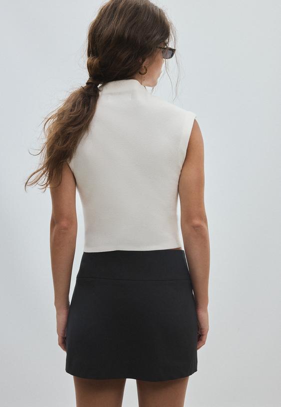 wide waistband mini skort