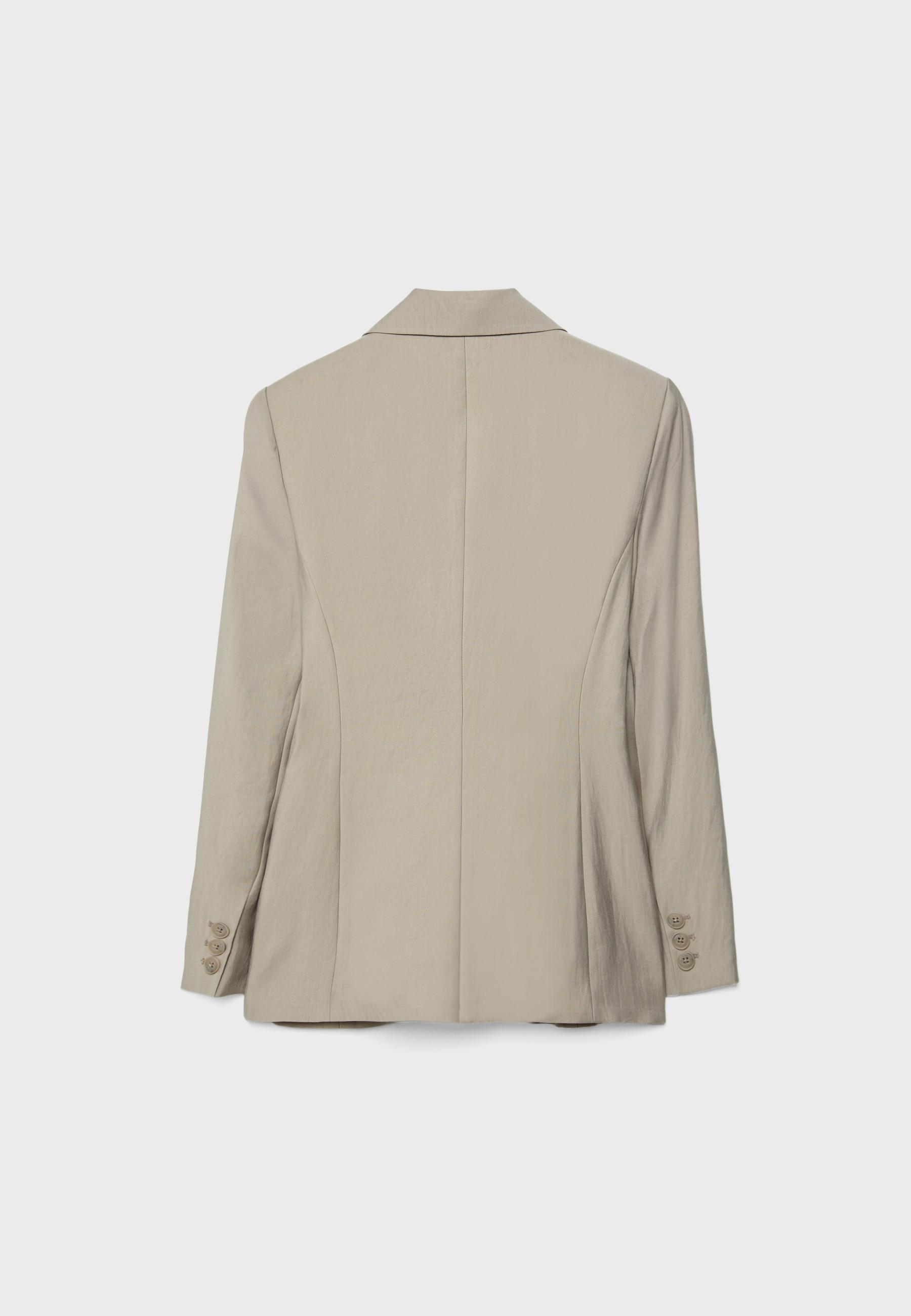 Fitted 3-button blazer — Brown