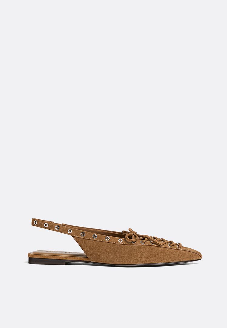scarpa flat in pelle scamosciata