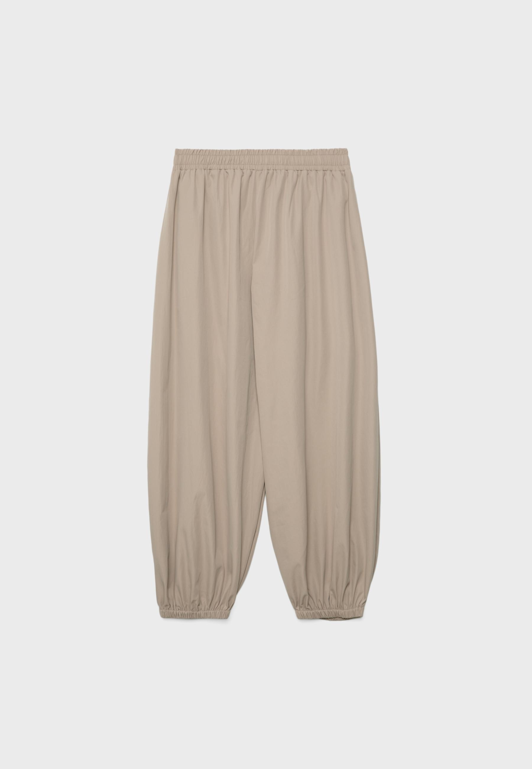 Technical balloon parachute trousers — Stone