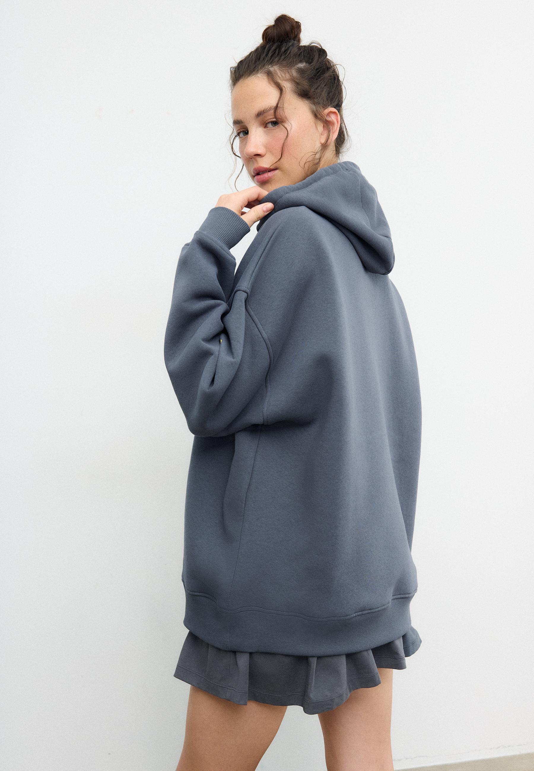 Printed hoodie — Dark grey