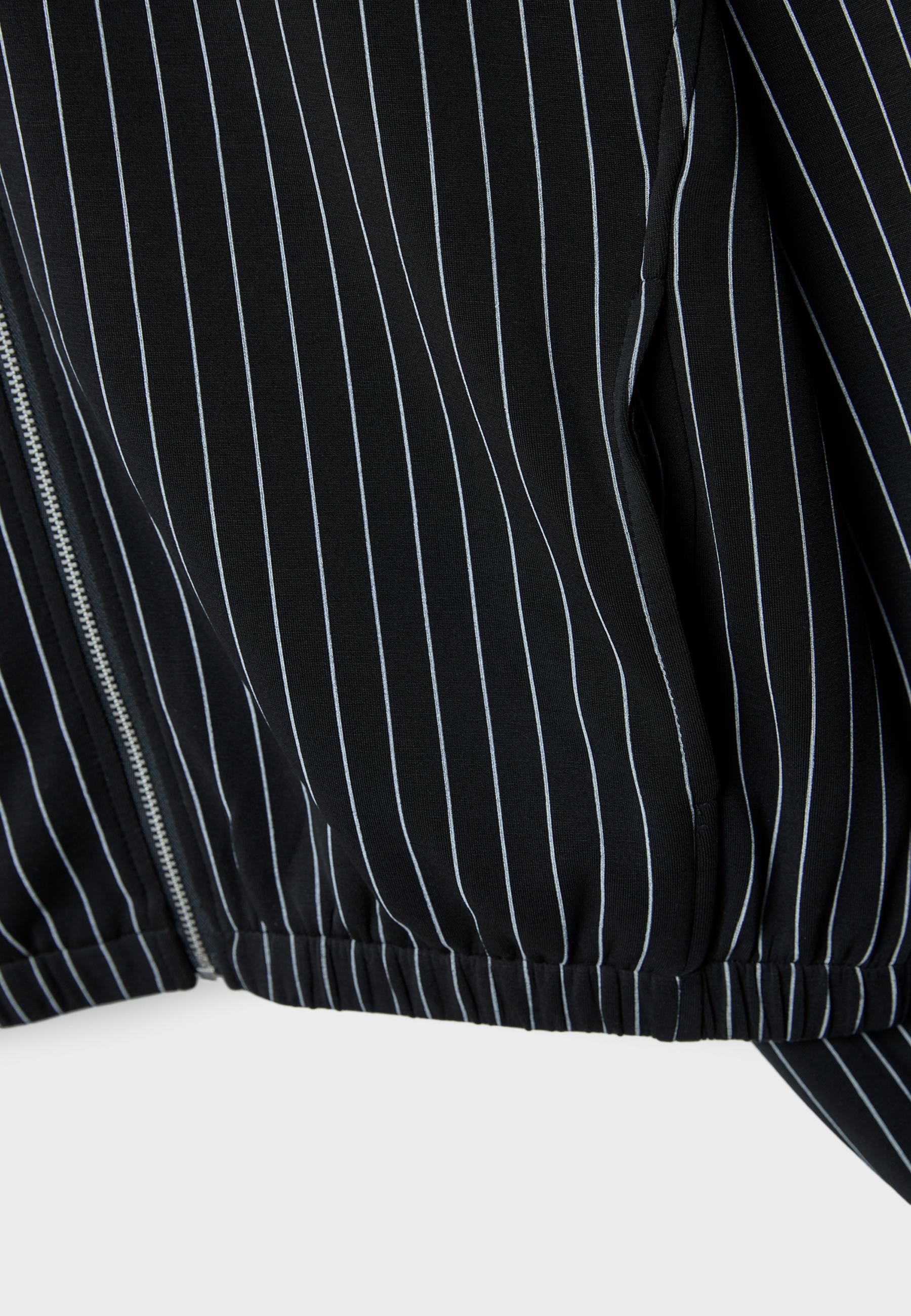 Soft-touch striped sweatshirt — Dark grey