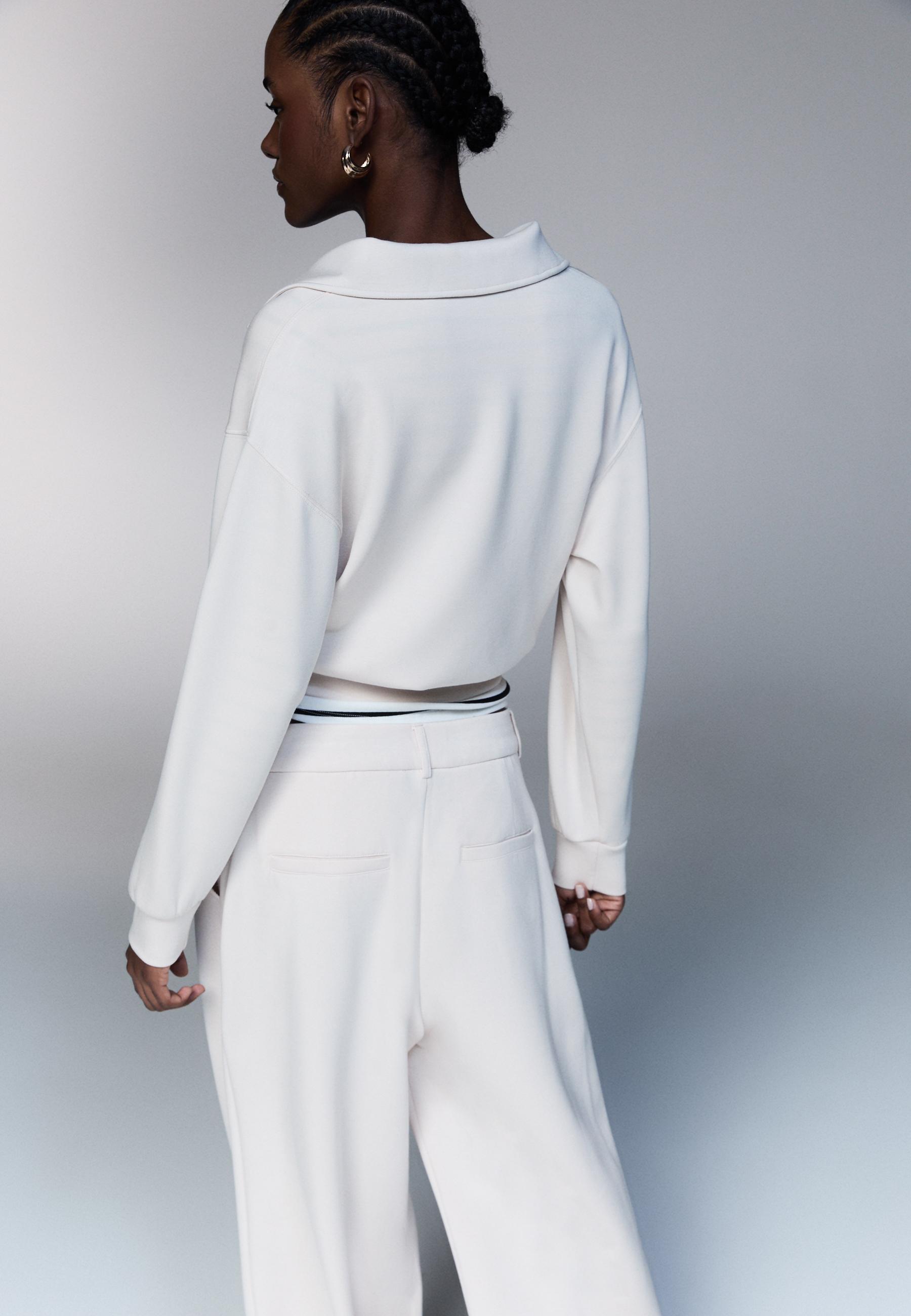 Soft-touch smart trousers — Stone
