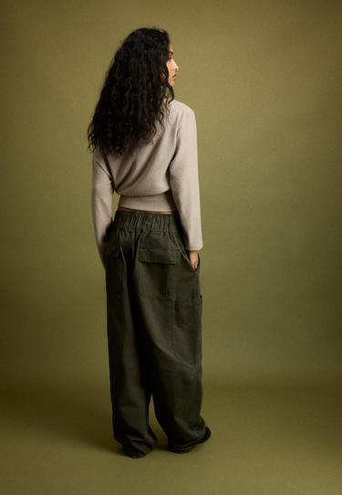 Boat neck T-shirt with waistband — Stone 5