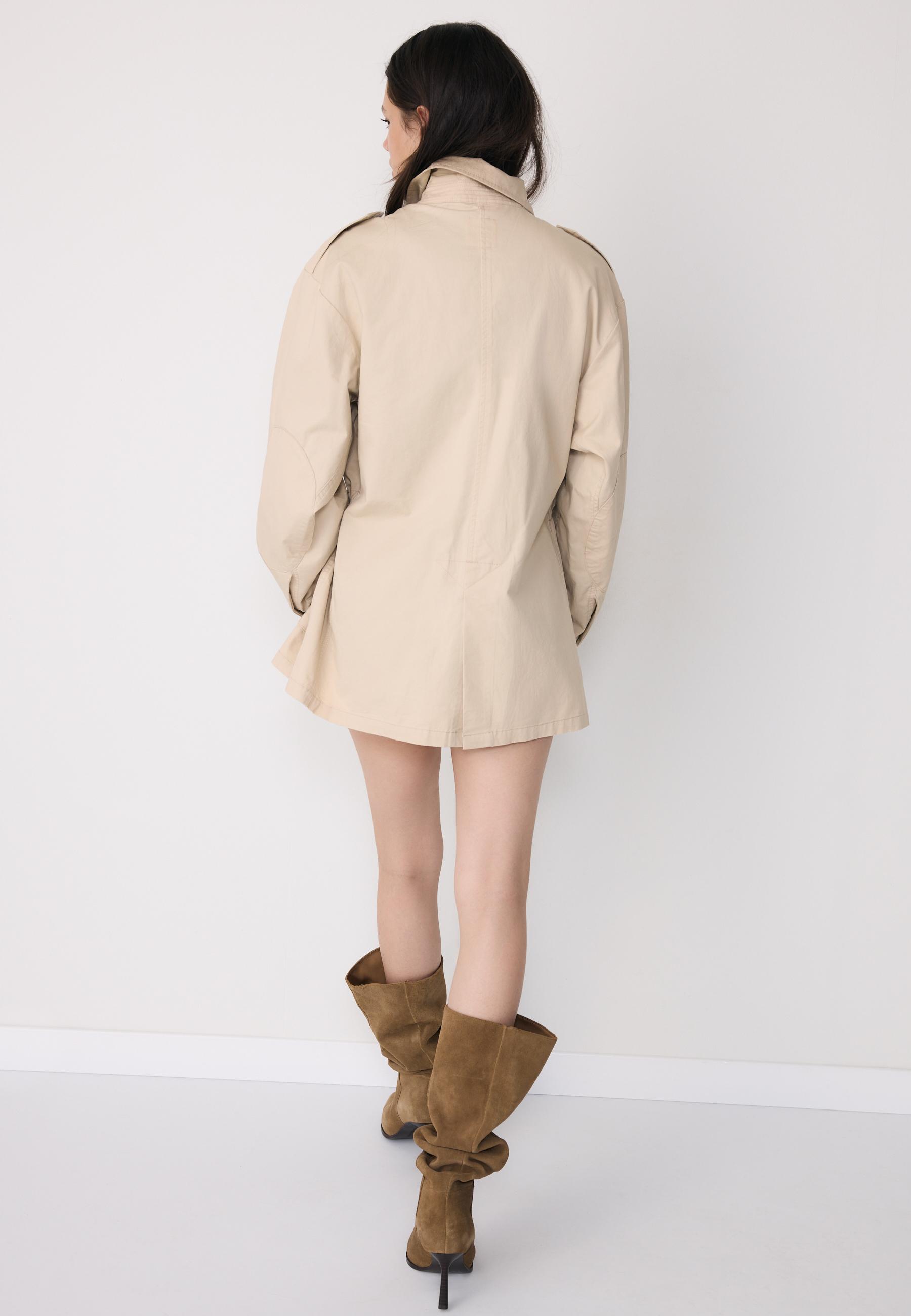 Cotton parka with pockets — Stone