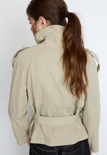 Short trench coat with belt — Stone 5