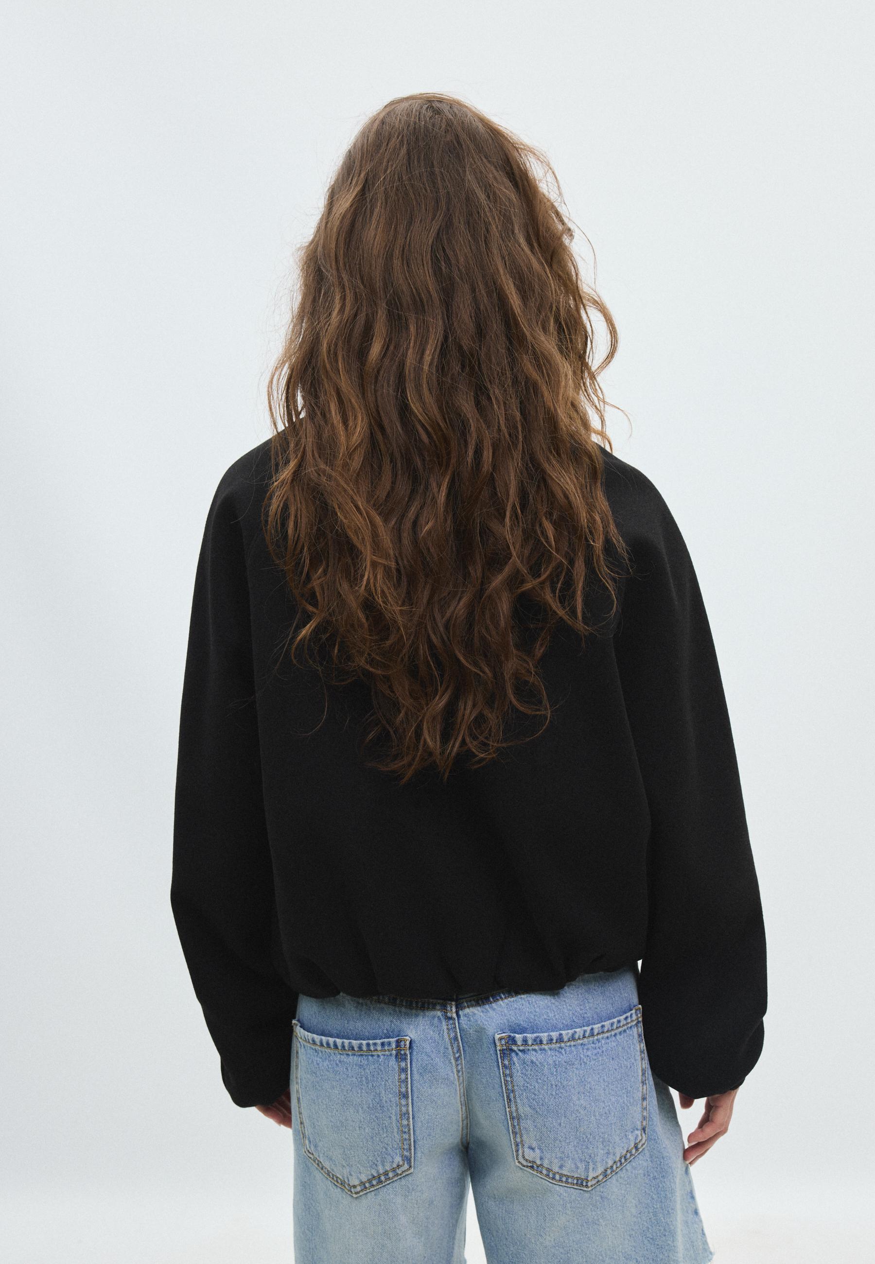 Soft-touch bomber jacket — Black