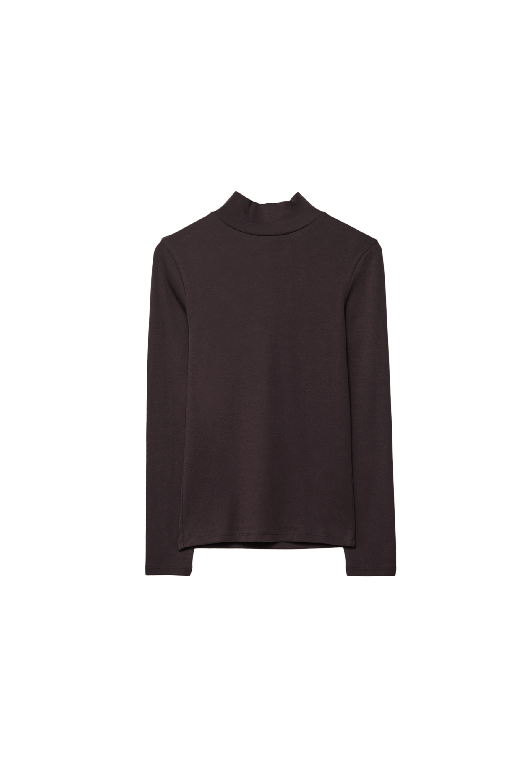 Basic high neck T-shirt — Brown