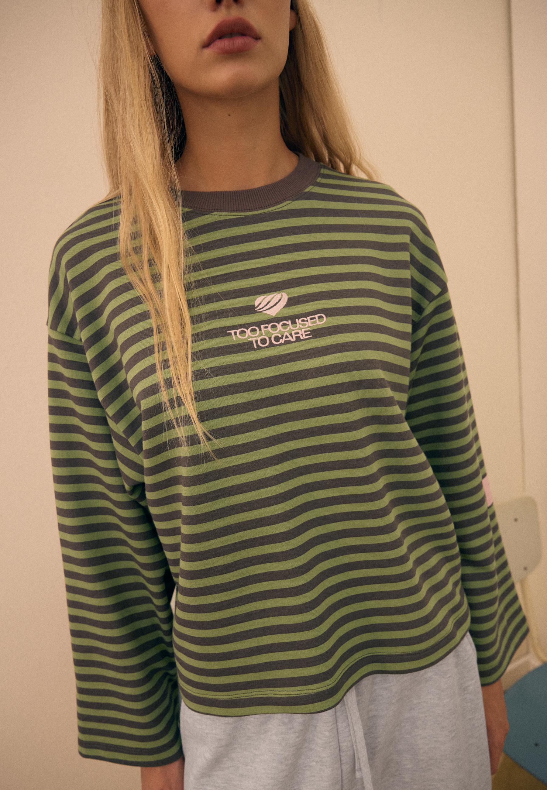 Striped sweatshirt — Khaki