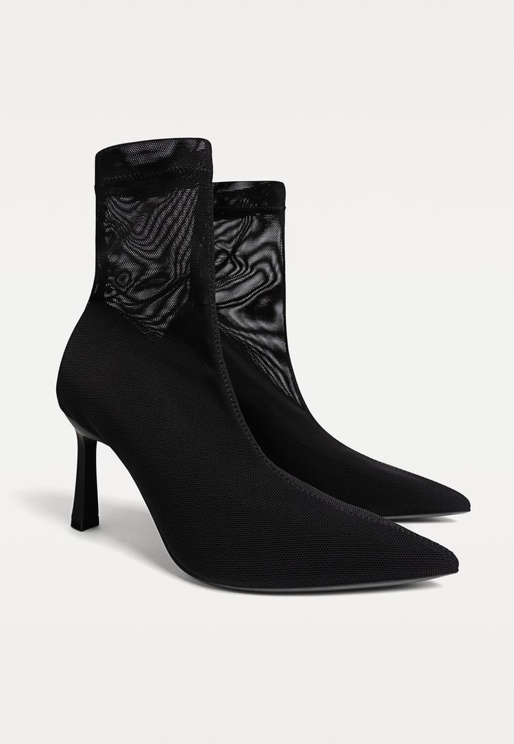 botines tacon fino rejilla